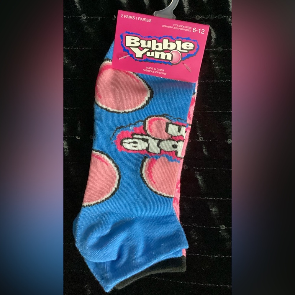 Bubble Yum Casual Ankle Socks 6-12 Set Of 2